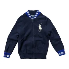  POLO Ralph Lauren ラルフローレン ジップアップブルゾン カーディガン リバーシブル ネイビー キッズ 6サイズ【B112】