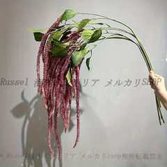 フェイク フラワー アマランサス 長垂れ タイプ おしゃれ かわいい インテリア 造花 ヒモゲイトウ ディスプレイ イベント 装飾 ショップ 白 レッドのサムネイル