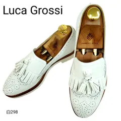 ルーカグロッシ　極美品　タッセル　キルト　ウィングチップ　エナメル　レザー