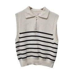 レディース90/リスト 23SS ストライプ ハーフジップ ニット