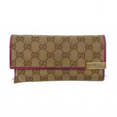 グッチ GUCCI GGキャンバス 長財布 ロングウォレット ベージュ ピンク