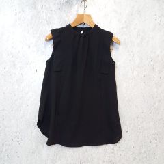 theory luxe ノースリーブブラウス 黒 比翼 ロングシャツ 38 - メルカリ