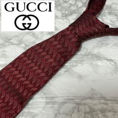 極美品】GUCCI ネクタイ 蜂モチーフ ボルドー系 現行タグ シェリー