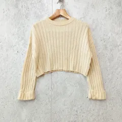 PUBLIC TOKYO パブリックトウキョウ ショート ワイド リブニット セーター 日本製 ニット アイボリー Fサイズ ◎_◇〇☆のサムネイル