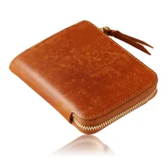 ミニ財布 メンズ 【500人に選ばれた L字ファスナー 】本革 イタリアンレザー お札が折れない 薄型 コンパクト 小銭入れ カード YKKファスナー (キャメル) e2f12c17