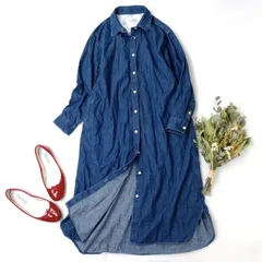 MUJI 無印良品 デニム長袖シャツワンピース インド製 コットン (32K＋9924)26H