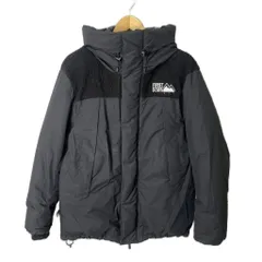 ファーストダウン FIRST DOWN × エモダ EMODA ダウンジャケット ジップアップ 切替 ボア ロゴ F ブラック