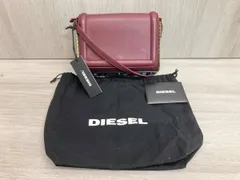 タグ・保存袋付き◆DIESEL ディーゼル レザーショルダーバッグ X07746 革製 バーガンディー ボルドー  ワインレッド 横幅約19cm