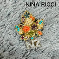 NINA RICCI ニナリッチ メイプルリーフ NRロゴ ブローチのサムネイル