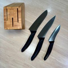 WMF 包丁 6本 & ナイフスタンド セット 黒 ドイツ クラシックライン