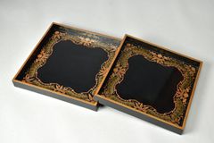 輪島塗 懐石膳 折敷膳 角盆 四方膳 茶道具 御膳 茶懐石 2枚セット 