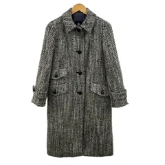 Aquascutum(アクアスキュータム) コート サイズ9 M レディース美品  黒×白 冬物
