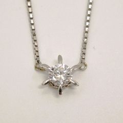 1粒ダイヤモンド 0.654ct プラチナネックレス 一体型【K55e】 - メルカリ