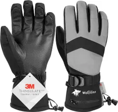 WOLFILIST スキーグローブ スノーボード 手袋 防寒グローブ 防水スポーツグローブ アウトドアスノーグローブ 手袋 レディース メンズ 厚手 中綿 裏フリース バイク ウィンター 登山 雪遊び 除雪作業