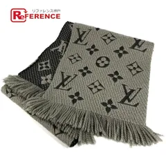 LOUIS VUITTON ルイヴィトン マフラー エシャルプ ロゴマニア M72242 ウール グレー