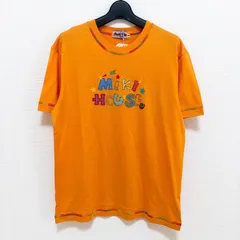 【未使用訳あり】miki house MEN'S ミキハウス メンズ ロゴ刺繍 Tシャツ オレンジ 半袖 綿100% 大人用 Mサイズ 日本製 カラフル レインボー Y2Kのサムネイル