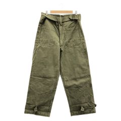 【中古】フランス軍 M35 モーターサイクルパンツ オリーブ サイズW38相当[24]