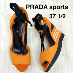 【プラダスポーツ PRADA sports】キャンバスウェッジソールサンダル 37.5 オレンジのサムネイル