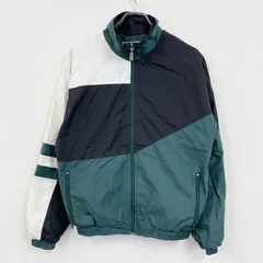 90s　Holloway　ホロウェイ　フルジップナイロンジャケット　無地　マルチカラー　グリーン　ブラック　ホワイト　Sサイズ　古着