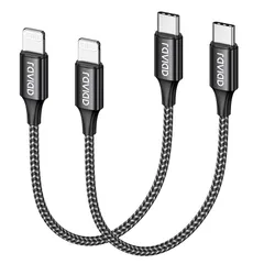 【新品】 RAVIAD USB C ライトニングケーブル 短い 0.5M 2本セット【MFi 認証】iPhone 充電ケーブル 急速充電 データ転送 高耐久 タイプc ライトニングケーブル PD対応 Type C Lightningケーブル iPhone 0