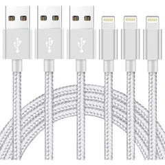 【新品】 iPhone 充電ケーブル【MFi認証】2M 3本セット 急速 ライトニングケーブル lightningケーブル 高耐久編組ナイロン アイフォン 充電ケーブル データ転送 柔軟性 iPhone 14/13/12/11/XS/XR/X/87/6/5 0