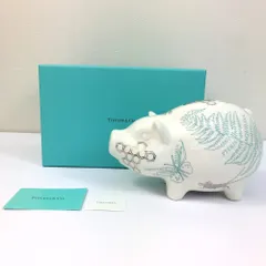 未使用品 TIFFANY＆Co. ティファニー ピッグ 豚 ピギーバンク 貯金箱 昆虫モチーフ柄のサムネイル