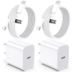 【新品】 iPhone 充電器 純正 PD 20W [2個セット・ MFi/PSE認証済み] USB-C 電源アダプター USB C - Lightning ケーブル 2m付きType C スマホ充電器 for iPhone 14/Plus/Pro/Pro 0