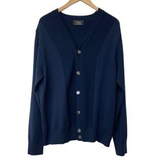 美品/DURBAN/ダーバン/ZEal NIKKE/メリノウール/カーディガン/サイズL/ネイビー/長袖/メンズ/RS1028 美品/DURBAN/ダーバン/ZEal NIKKE/メリノウール/カーディガン/サイズL