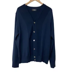 美品/DURBAN/ダーバン/ZEal NIKKE/メリノウール/カーディガン/サイズL/ネイビー/長袖/メンズ/RS1028のサムネイル