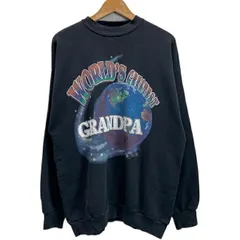 【中古】　TULTEX　スウェット　90’s vintage　長袖　トレーナー　裏起毛　クルーネック　プリント　地球　オーバーサイズ　USA製　古着　/1283