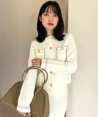 30% off anuansノーカラーニットジャケットWHITE1525101002のサムネイル