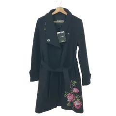 Desigual デシグアル ベルテッドロングコート サイズ:M 刺繍デザイン    ブラック レディース / 241011013742のサムネイル