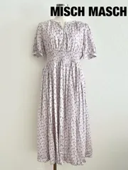【新品　2025年製】MISCH MASCH　ミッシュマッシュ　小花柄プリーツワンピース　定価15,400円　2025年製　Mサイズ　くすみピンク系　半袖　ロング　送料込み　6466315