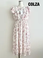 【新品】COLZA　コルザ　ワンピース　定価3,980円　Lサイズ　ピンク系　花柄　ロング　可愛い　おしゃれ　送料込み　6466314