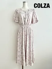 【新品】COLZA　コルザ 定価3,980円　花柄ワンピース　Lサイズ　くすみピンク　半袖　ロング　送料込み　6466312