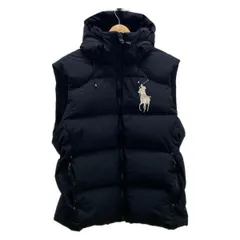 POLObyRalphLauren(ポロラルフローレン) ダウンベスト サイズM メンズ ビッグポニー 黒 刺繍/春/秋