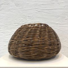 大きな蓋付き壺型籠 カゴ 篭 壺 収納 花器 花かご 花入 オブジェ 