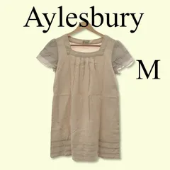 Aylesbury アリスバーリー トップス チュニック 半袖 フレンチスリーブ フリル おしゃれ レディース ベージュ M キュプラ
