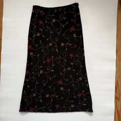 美品 JENNE ジェンヌ シアー素材 チェック柄フレアロングスカート 夏