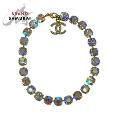 超希少 美品 CHANEL シャネル ヴィンテージ ココマーク アンクレット オーロラストーン ゴールド メッキ ブレスレット 95P刻印 600623【中古】