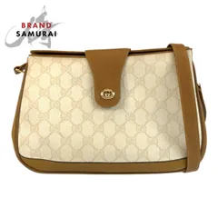 GUCCI グッチ ヴィンテージ アイボリー ブラウン ゴールド金具 GGスプリームキャンバス /レザー 116 02 076 ショルダーバッグ ポシェット レディース 600712 【中古】 GUCCI グッチ ヴィンテージ アイボリー ブラウン GGスプリーム