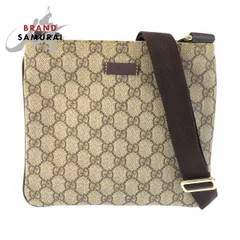 美品 GUCCI グッチ ベージュ ブラウン GGスプリームキャンバス/レザー 201538 ショルダーバッグ ポシェット レディース 601496【中古】