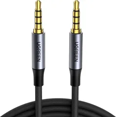 UGREEN 3.5mm オーディオケーブル 4極/TRRS ヘッドホンケーブル AUXケーブル 3.5mm オス-オス ステレオミニプラグ イヤホンケーブル 高耐久性ナイロン編み 24K金メッキ コネクター 無指向性 スマホ/Android/iPhone/
