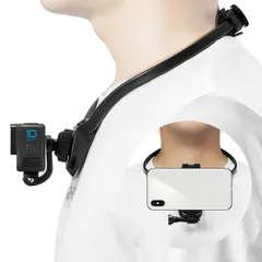 【特価商品】アクションカメラ スマホ ネックレス式マウント、ゴープロ GoPro 用 ネックホルダーマウント 首掛けマウント、GoPro HERO MAX 12/11/10/9/8/7/6/5 Osmo Action Insta360 スマートフォン対応のサムネイル