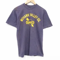 M/古着 ヘインズ 半袖 ビンテージ Tシャツ メンズ 80年代 80s スノコ コットン クルーネック USA製 紫 26mar31