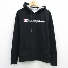 XL/古着 チャンピオン champion 長袖 スウェット パーカー メンズ ビッグロゴ 黒 26mar31