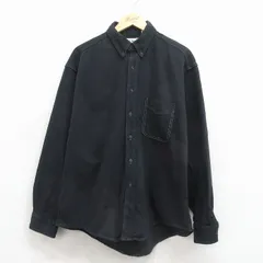 XL/古着 エルエルビーン 長袖 ブランド シャツ メンズ 90年代 90s 大きいサイズ コットン ボタンダウン カナダ製 黒 26mar31