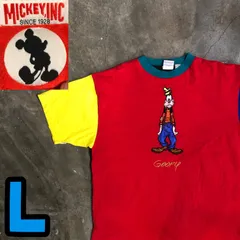T8163 MICKEY.INC グーフィー　Tシャツ マルチカラー　古着