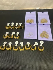 ゴールド色 アクセサリー 指輪 ピアス ネックレス 計18点セット
