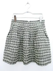 ミッシュマッシュ MISCH MASCH スカート フレア ミニ ニット ウール ツイード 36 黒 ブラック